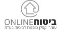 לוגו שחור לבן של ביטוח אונליין עם אייקון בית וטקסט קטן